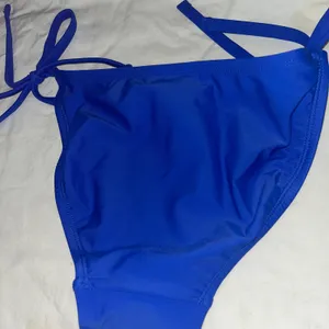 New Shade & Shore Bikini Bottom Low Rise High Leg Medium Cover Blue Ties XS thumbnail 2