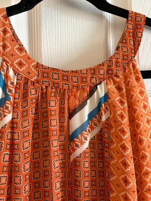 Cato Women's Orange Geometric Scarf Print Halter Maxi Dress HOM1188-G thumbnail 3