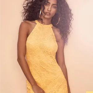 Lulu’s Love Poem Butter Yellow Lace Mini Dress Size Small thumbnail 10