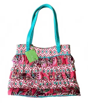 Vera Bradley NEW Cha Cha Shoulder Handbag Call Me Coral Cottage BOHO Coquette thumbnail 1