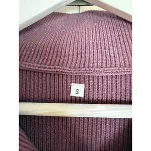 Amazon purple ribbed quarter zip sweater size S thumbnail 3