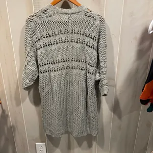 Cute Aeropostale open weave stone cardigan slouchy coverup cotton festival thumbnail 3