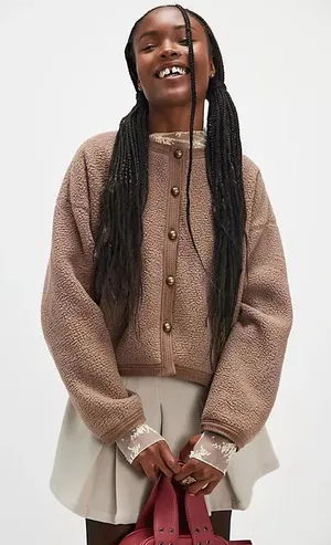 Free people Hug Me Sherpa Cardigan thumbnail 1