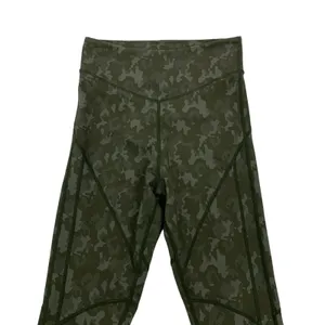 Boux Sport Womens Leggings Small Green Jacquard Camo Gym Yoga Athleisure thumbnail 4