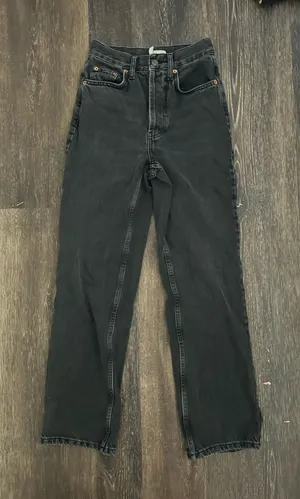 Topshop black denim jeans thumbnail 1