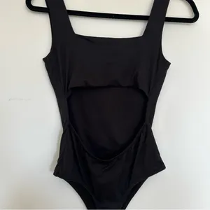 Lulus Black Open Back Cut Out One‎ Piece Bodysuit Size Small thumbnail 3