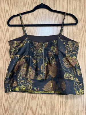 Greylin Brown & Gold Floral Peplum Cami Top thumbnail 3