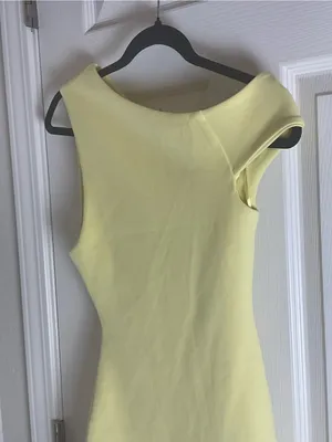 NWT ZARA Pale Yellow Asymmetric Ruched Midi Dress - Size Small thumbnail 6