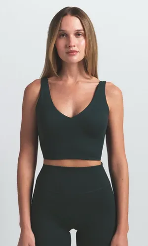 Nike Skims Matte V-Neck Longline Bra Dark Teal Size Small thumbnail 1