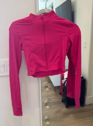 Hot Pink J80FIT Zip up workout top thumbnail 1