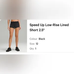 Lululemon Speed Up Shorts 2.5 inch Black Size 12 thumbnail 2