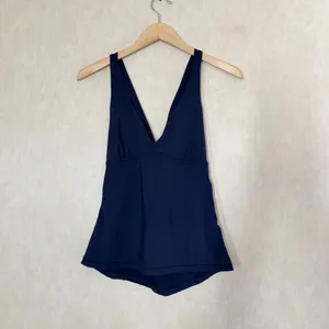 Athleta Women’s Plunge Tankini Top A-C Dress Swimwear in Blue M thumbnail 3