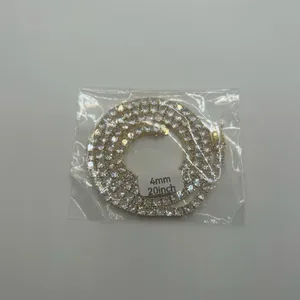 Moissanite Tennis Chain ICED Out Necklace 4mm Hip Hop VVS1 New Gold No Pass 20” thumbnail 2