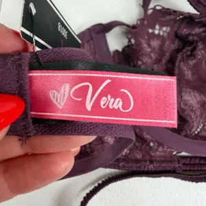Vera Large Cage Bralette Plum Purple Lace Strappy Adjustable 30018 New Sexy Edgy thumbnail 7