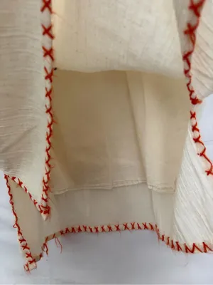 Mexican Hand Embroidered Dress Ivory Floral San Antonino Artisanal Boho(A852) thumbnail 5