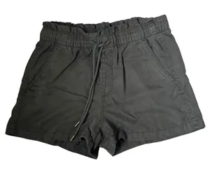 LOFT Womens Medium Green Paperbag Waist Drawstring Utility Shorts Casual Relaxed thumbnail 1