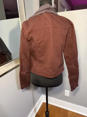 BKE Flyaway Denim Boho Jacket in bitter chocolate size small thumbnail 5