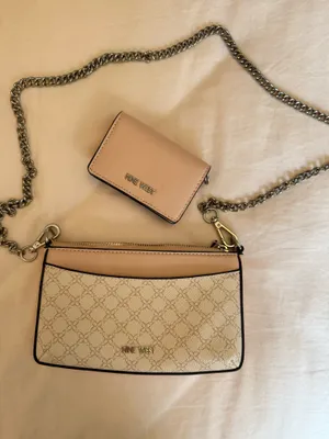 Nine West Pink and White Purse + Wallet thumbnail 2