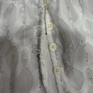 LOFT White Size M Ruffle Sleeve Textured Fairy Blouse thumbnail 8