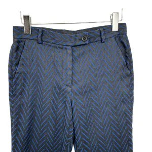 Madewell Et Sezane pants women's 4 crop chevron career dress trouser blue black thumbnail 3