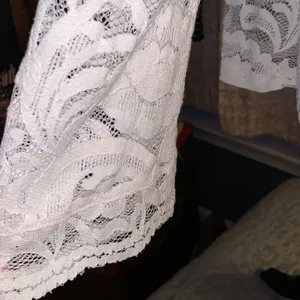 Express Size S Cream Lace Long Sleeve Top thumbnail 6