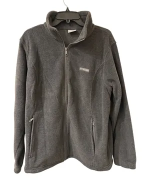 Columbia Womens 1X Benton Springs Full Zip Fleece Jacket Gray Gorpcore Granola thumbnail 1