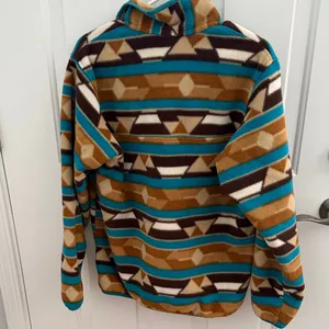 Patagonia Turquoise & Tan Geometric Snap-T Fleece Pullover thumbnail 10