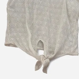 Madewell White eyelet Lace Knotted Short Sleeve Shirt – Size Small thumbnail 3