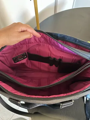 Vintage TUMI Black Nylon & Leather Structured Tote / Business Bag – Pink Lining – Shoulder Strap thumbnail 10