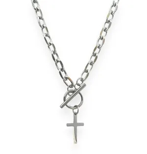 Cross Pendant Necklace for Men Women Streetwear Punk Hip Hop Unisex Style thumbnail 1