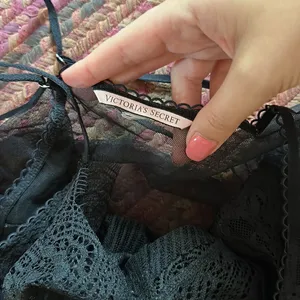 Victorias Secret Black Lace Sheer Mesh Baby Doll Slip thumbnail 7