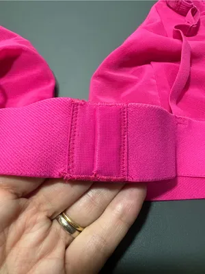 SKIMS Ribbed Cotton Blend Plunge Pink Bralette thumbnail 6
