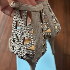 Antonio Melani Macall Chalk Jeweled Ankle-Strap Dress Heel #9 thumbnail 4
