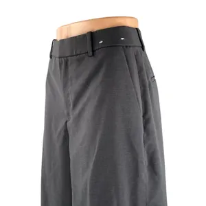 Uniqlo Women's Gray High Waisted Pleated Baggy Wide Leg Trousers Dress Pants M thumbnail 2