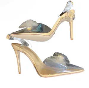 ✨ NIB / NWT ShoeDazzle Celestina Size 8.5 Clear Bow Crystal Sandals Heels $60.00 ✨ thumbnail 3