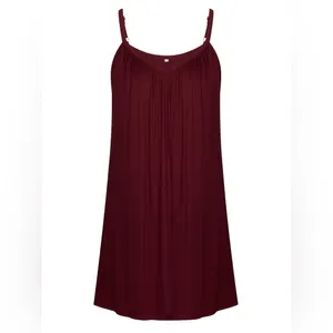 Chama Plus Size Chemise Soft Sexy Sleepwear Pleated Nightgowns Loungewear thumbnail 4