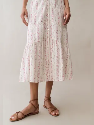 NWT Few Moda Jacey Cotton Dress size 10 Sorella floral midi lace heirloom bloom thumbnail 6