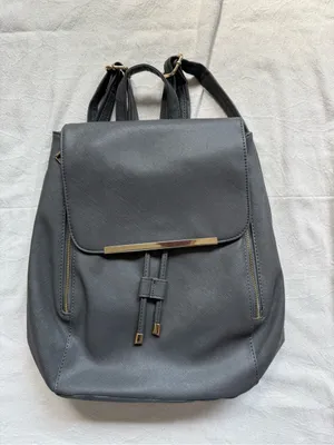 Women’s Gray Backpack Purse with Gold Accent thumbnail 1