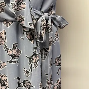 Japna Blue Pink Floral Maxi Faux Wrap Dress Lined to above the knee size M thumbnail 3