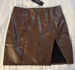 Lulus Brown Leather Skirt thumbnail 1