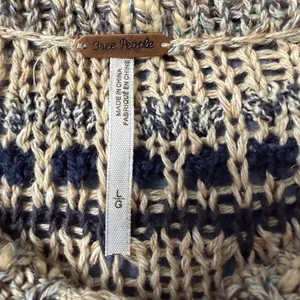 FREE PEOPLE Crochet Knit Moto Sweater Jacket; retails $259; size large thumbnail 4