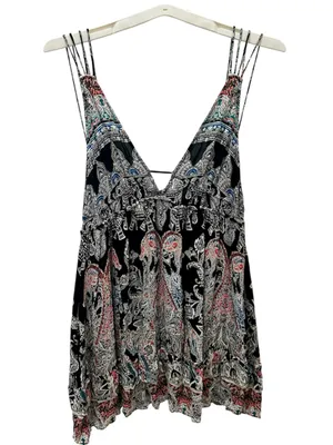 Free People Printed Mini Slip Dress Medium thumbnail 3
