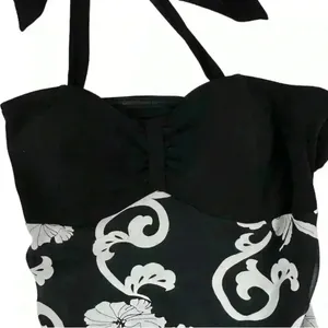 White House Black Market Women's Halter Neck Floral Dress Size 8 Black‎ thumbnail 5