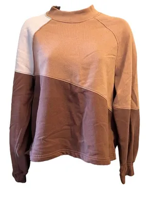 Abercrombie & Fitch‎ Women’s Medium Mini Mockneck Colorblock Fleece Sweatshirt thumbnail 1