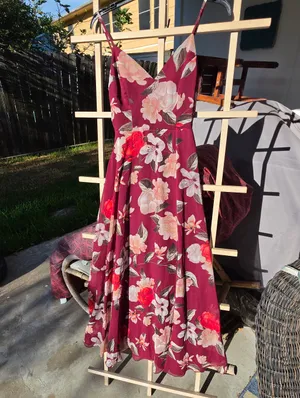 Lulus Into Bloom Burgundy Floral Print Maxi Dress size X Small thumbnail 4