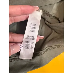 Chico's Olive Green Tank Top Womens Size 2 L Large Stretch Athletic Layering Cam thumbnail 4