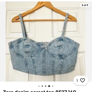 ZARA Denim Corset Top thumbnail 3