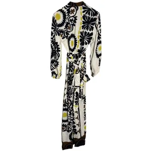 Zara White Floral Print Boho Blogger Favorite Resortwear Wrap Maxi Dress XS thumbnail 9