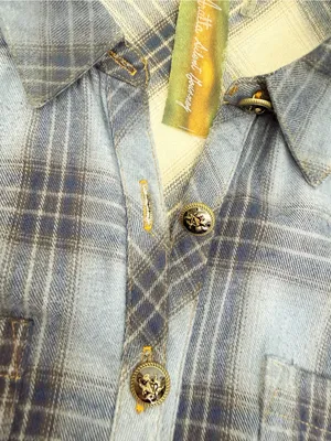 Aratta Silent Journey Cheetah Shirt-Dress Plaid Mixed Media Boho Bohemian thumbnail 9