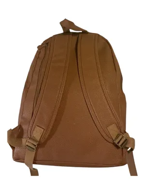 Plexus Brown Vegan Pebble Leather Multi-Pocket Backpack Purse | Cognac Gold thumbnail 2